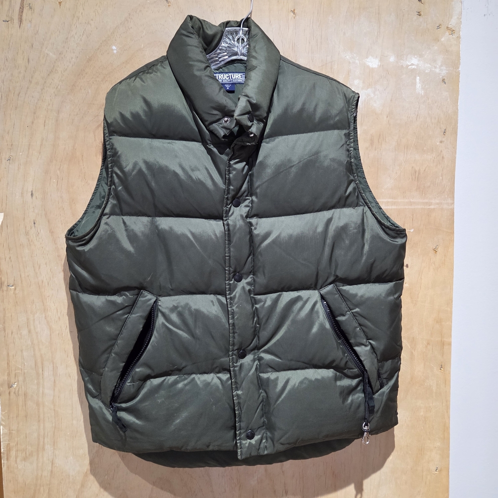 Olive Green Puffer Duck Down Vest for Men